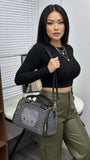 Every Fashion Rhinestone Denim Crossbody Bag 3088