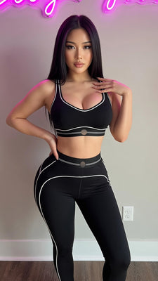 MB FASHION Seamless Performance Sports Bra & High-Waist Leggings Set 5083