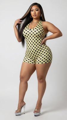 MB FASHION Sexy Halter Neck Plunge Short Romper 88681