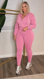 MB FASHION Cropped Zip-Up Hoodie & High-Waist Leggings Set 5089