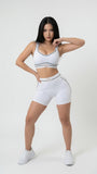 MB FASHION Scoop Neck Sports Bra & High-Waisted Biker Shorts Set 5083