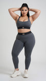MB FASHION Square-Neck Sports Bra & High-Waisted Leggings Activewear Set 5085