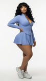 MB FASHION Cropped Zip-Up Jacket & Flared Mini Skirt Set 4029LY