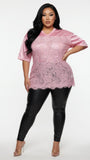 MB FASHION Authentic 01 Lace Hem Jersey Top