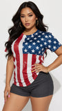 MB FASHION Vintage American Flag T-Shirt and Graphic Shorts Set 6683