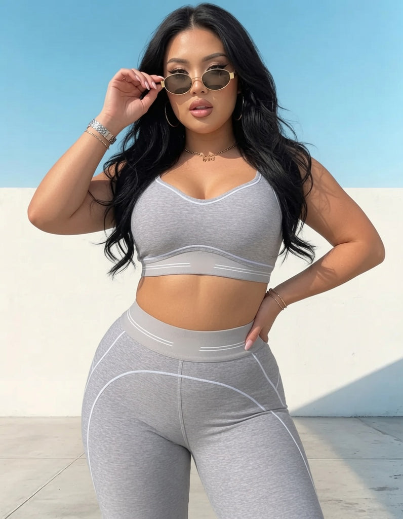 MB FASHION Seamless Performance Sports Bra & High-Waist Leggings Set 5083