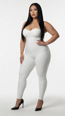 MB FASHION Strapless Bustier-Style Bodycon Jumpsuit 594