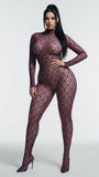 MB FASHION Sheer Lace Full-Length Jumpsuit 659