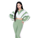 EVERY FASHION Zip-Up Crop Jacket & High-Waist Jogger Set MB 5015LY