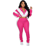 EVERY FASHION Zip-Up Crop Jacket & High-Waist Jogger Set MB 5015LY