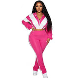 EVERY FASHION Zip-Up Crop Jacket & High-Waist Jogger Set MB 5015LY