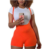MB FASHION Casual Suspender Romper with Cropped T-Shirt Set 6212R