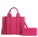 Every Fashion Embossed “The Tote Bag” Mini Structured Handbag with Matching Wallet BL1-9163-W