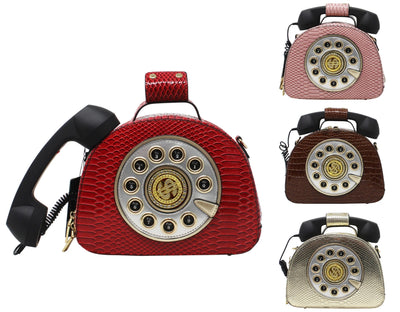 EVERY FASHION Vintage Telephone Handbag with Rotary Dial Design