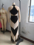 MALYBGG Rhinestone Embellished Sleeveless Halter Dress 7351LY