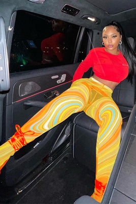 MB Fashion YELLOW MESH Pants 0342R