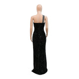 MALYBGG Rhinestone High-Slit Maxi Evening Gown 900315LY