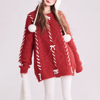 MALYBGG Bow Knot Pullover Knit Sweater 041LY