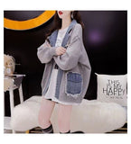 MALYBGG Embrace Laziness in a Relaxed Knit Cardigan with Jeans Accents 8009LY