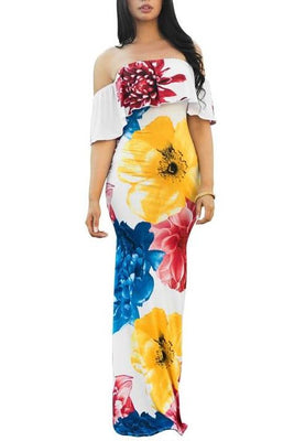 MB fashion Floral Long Dress 4319 Color 6