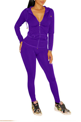 MB Fashion Solid Purple 2 PCs Set 6153