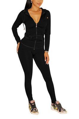 MB Fashion Solid Black 2 PCs Set 6153