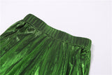 MB FASHION HIGH WAIST WIDE LEGS GREEN PANTS 4308R