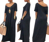 MB Fashion Black Casual Long Dress 6563