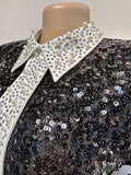MALYBGG Rhinestone and Pearl Embellished Dress 2996LY