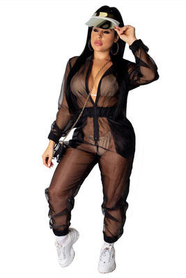 MB Fashion Black Jumpsuit 2328 NO Stretch