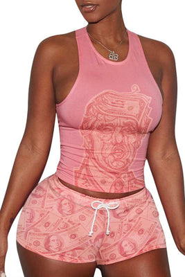 MB Fashion PINK Money Print 2 PCs Set 1509