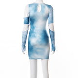 MB Fashion BLUE Dress 203R