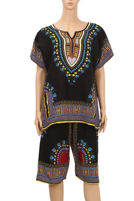 MB Fashion Black Dashiki Africa Print Sets p3021