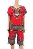 MB Fashion Red Dashiki Africa Print Sets p3021