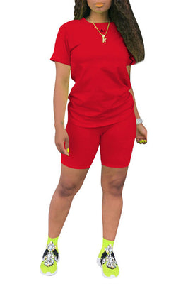 MB Fashion Solid RED 2 PCs Set 6664
