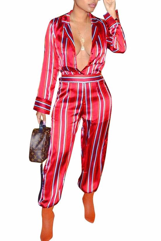 MB fashion Jumpsuit Red mb 3305
