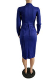 MB FASHION OFFICE LADY ROYAL BLUE DRESS 3190