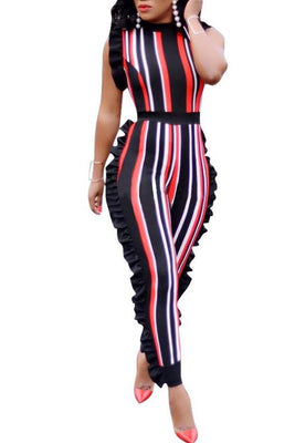 MB fashion BlackOrange jumpsuit 4350
