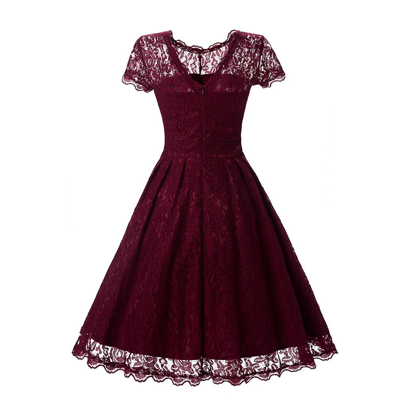 MB FASHION Vintage Lace Fit-and-Flare Dress with Cap Sleeves 1523 | MB Fashion Wholesale MB FASHION Vintage Lace Fit-and-Flare Dress with Cap Sleeves 1523 | MB Fashion Wholesale