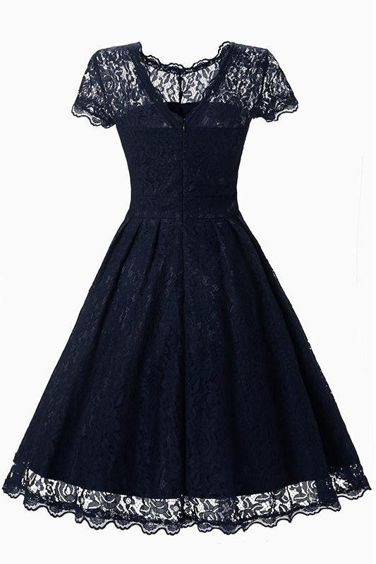 MB FASHION Vintage Lace Fit-and-Flare Dress with Cap Sleeves 1523 | MB Fashion Wholesale MB FASHION Vintage Lace Fit-and-Flare Dress with Cap Sleeves 1523 | MB Fashion Wholesale