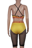 MB fashion Yellow Swimming suit 2 PCs Set 065 MB