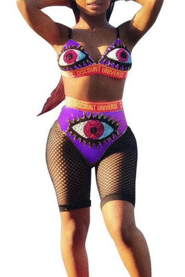 MB fashion Purple Swimming suit 2 PCs Set 065 MB