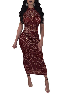 MB Fashion Sexy Dress Burgundy 1012 MB