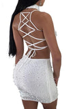 MB fashion Bling Bling White 2033 Skirt only size L