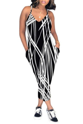 MB fashion Jumpsuit Black/White 5805