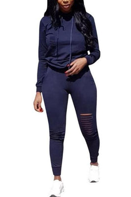 MB Fashion Solid Navy 2 PCs Fall Set 7010