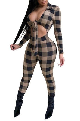 MB Fashion Brown Jumpsuit 7523