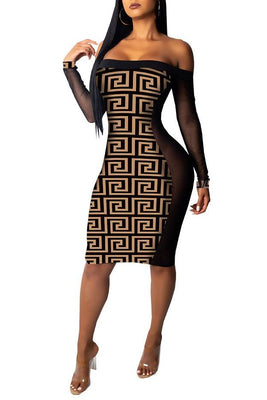 MB Fashion Brown Dress 7417