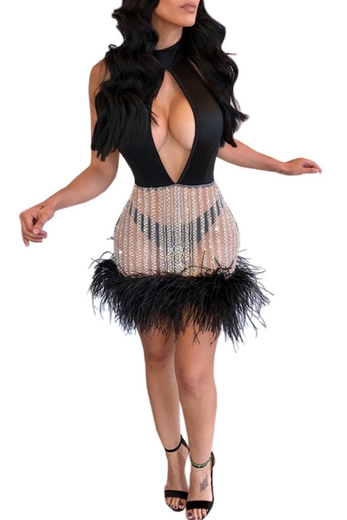 sequin striped halter dress in black Radiana Plus Size Women's Elegant Summer White Brown Striped Print Halter Dress,Sequin Chic Night Out Club Holiday Party Vacation Dinner New Arrival Dress