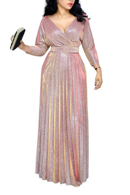 MB FASHION SEQUINED BLING PINK DRESS 866